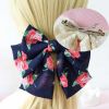 Cute Pink Floral Bowknot Hair Barrettes Handmade Chiffon Hair Clip