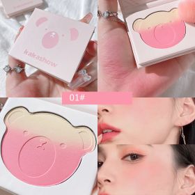 Bear Series Gradient Blush Is Not Easy To Fly Powder (Option: 01style)