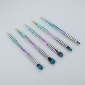 Eye Makeup Brush Eye Shadow Brush Set Beginner Nose Shadow Brush Soft Lip Brush (Option: Green-5PCS)