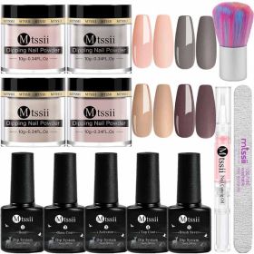 Mtssii 10g Dipping Nail Powder Set Matte Nail Glitter Dippin (Option: Offwhite)