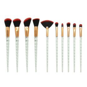 Makeup Brush Transparent Glitter Spiral Pattern (Color: Black)