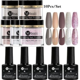 Mtssii 10g Dipping Nail Powder Set Matte Nail Glitter Dippin (Option: Milky White)