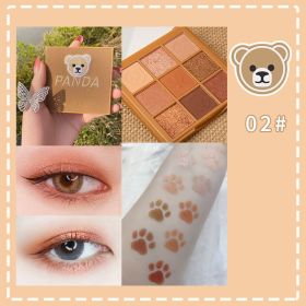 Makeup Eyeshadow Palette Pearly Matte Easy Color Sequins (Option: 2caramel orange brown bear)