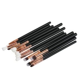 Multifunctional Makeup Brush Set With 12 Eye Tools (Color: Black)