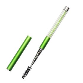 Spiral Eyelash Brush With Single Long Handle (Color: Green)