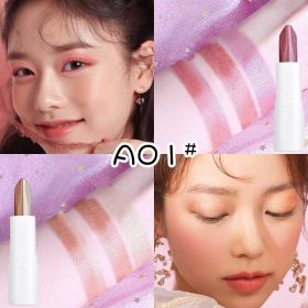 Gradient Velvet Highlight Double Tube Six Color Eye Shadow Stick (Option: A01)