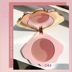 Makeup Shell Double Color Mirror Powder Blusher (Option: 04color)