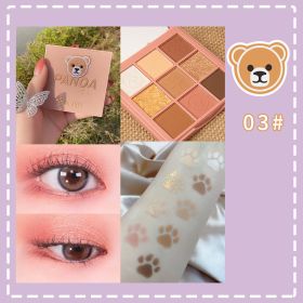 Makeup Eyeshadow Palette Pearly Matte Easy Color Sequins (Option: 3mousse rose bear)