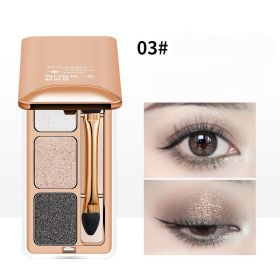 Three Color Eye Shadow Plate With Pearly Light (Option: Color3)