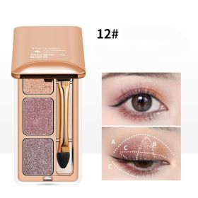 Three Color Eye Shadow Plate With Pearly Light (Option: Color12)