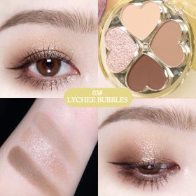 Portable Pearlescent Waterproof Daily Earth Color Lucky Four-leaf Clover Eyeshadow (Option: 3Color)