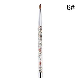 7 Sizes Nail Art Brush For Acrylic Powder Nylon Manicur (Option: White6)