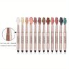 12 Color Eyeshadow Stick Eyeliner Pen, Highlighter Glitter Pearly Shimmer Matte Eyeshadow Pen, Eye Makeup Brightening Stick