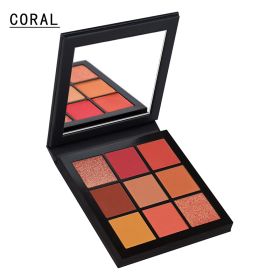 Earthy Smoky Makeup 9 Eyeshadows (Option: CORAL)