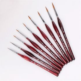 Hook Line Pen, Positive Posture, Crochet Pen, Oil Painting, Wolf, Eyebrow Pen (Option: Wine Red-Number0)