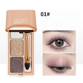 Three Color Eye Shadow Plate With Pearly Light (Option: Color1)