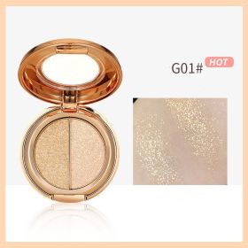 Light Reflecting Milky Way Two-color Eye Shadow Pumpkin Earth Color Matte Orange Bottom Gold Glitter Eye Shadow Plate (Option: G01)