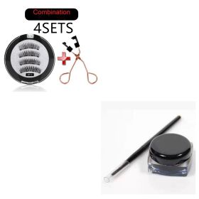 Quantum Magnetic False Eyelash Clip Set Eye Makeup Tool (Option: Black-Package6)